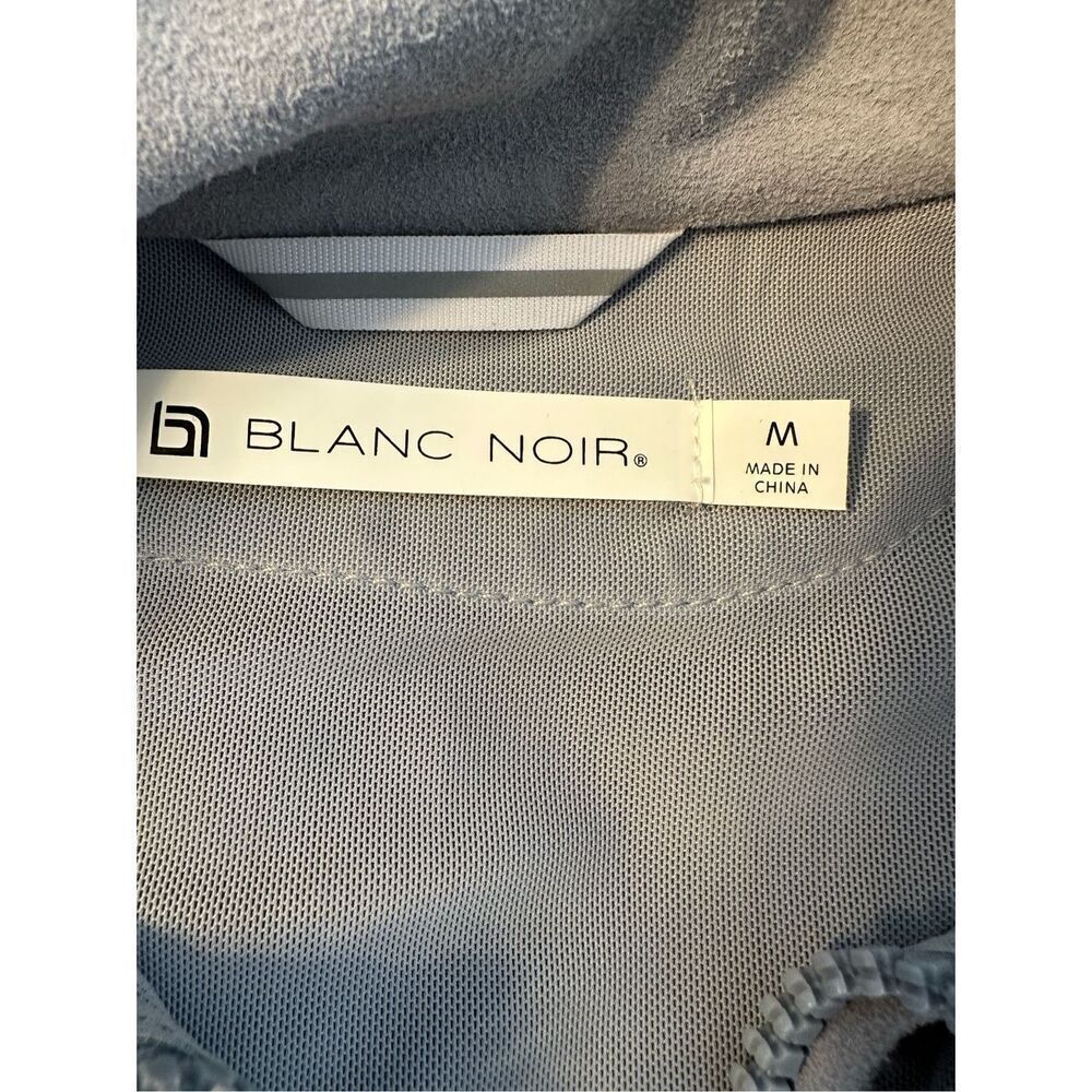 Blanc Noir Baby Blue Suede Athletic Jacket- size M - Picture 10 of 11
